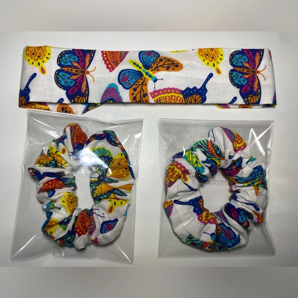 Butterflies headband and Scrunchies - Picture 2 of 3